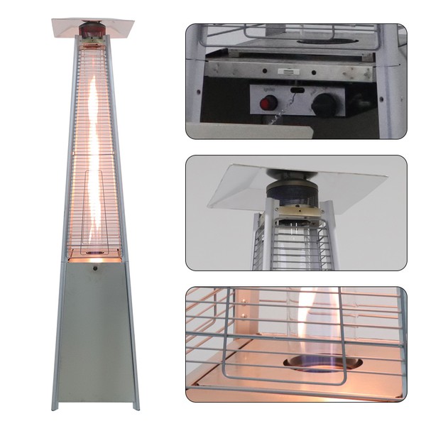 Stainless Steel Pyramid-Style Gas Patio Heater