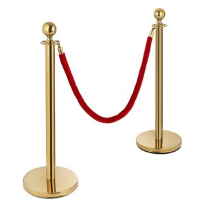 Gold Coloured Stainless Steel Queue Barrier Posts