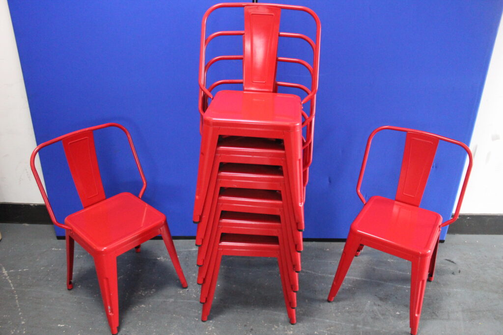 Tolix Red Cafe Chair - Grade A