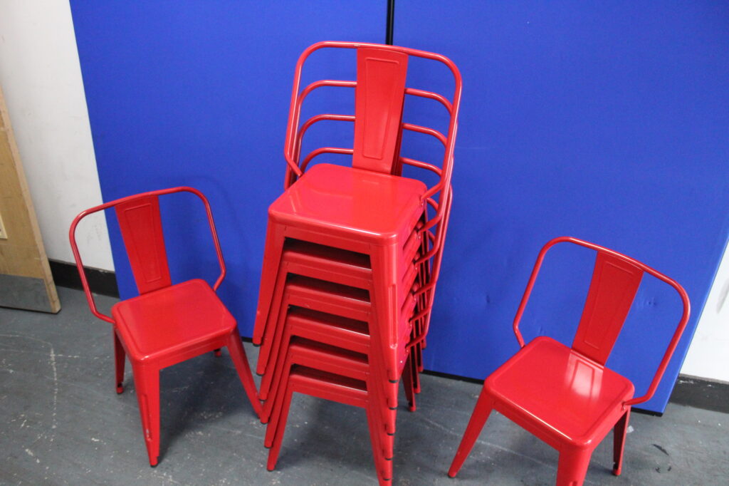 Tolix Red Cafe Chair - Grade A