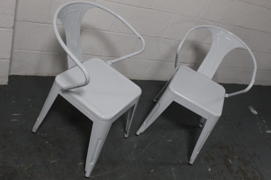 Tolix Style Outdoor Chair - White - Grade A