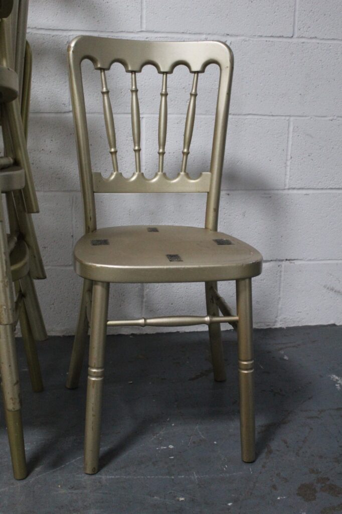 Wooden Banqueting Chair - Gold - No Pad - Grade B