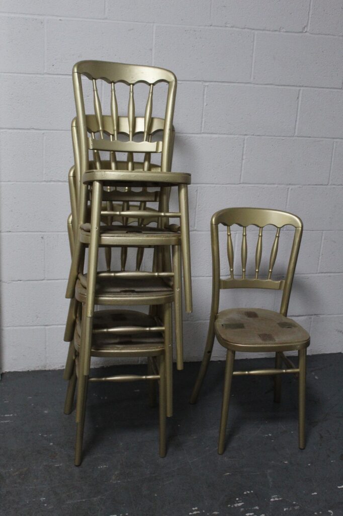 Wooden Banqueting Chair Job Lot (qty 190) - Gold - No Pad - Grade B