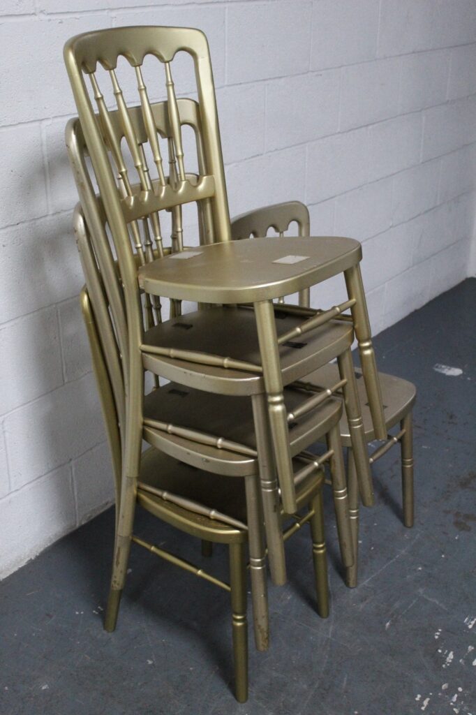 Wooden Banqueting Chair Job Lot (qty 190) - Gold - No Pad - Grade B