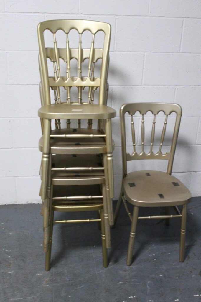 Wooden Banqueting Chair Job Lot (qty 190) - Gold - No Pad - Grade B