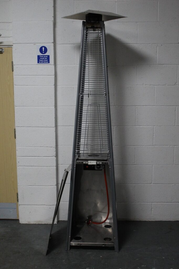 Stainless Steel Pyramid-Style Gas Patio Heater - Silver - Grade B