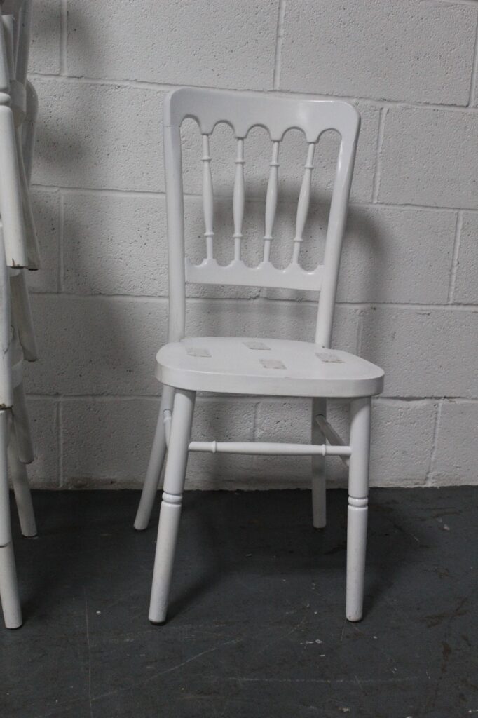 Wooden Banqueting Chair Job Lot (qty 95) - White - No Pad - Grade B