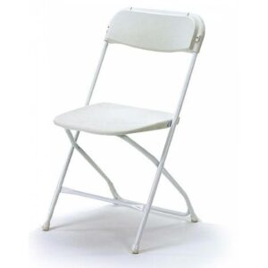 Folding Samsonite Chair - White - (50% Deposit Option)