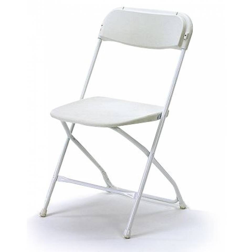 Folding Samsonite Chair White Pack of 10 Expo Direct