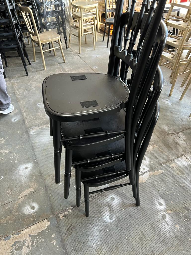 Wooden Banqueting Chair Job Lot (qty 350) - Black - No Pad - Grade B